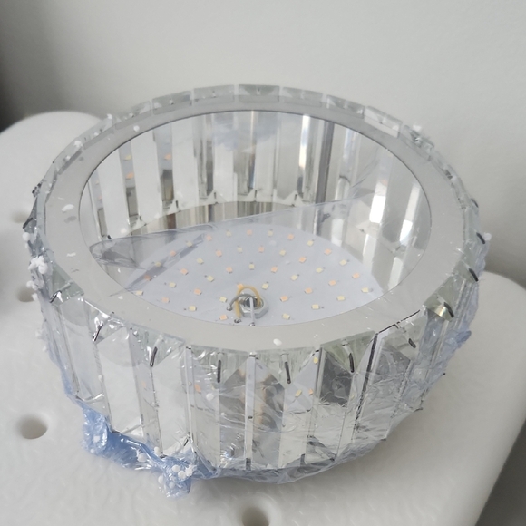 Other - Elegant Silver LED Crystal Ceiling Light Fixture